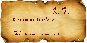 Kleinman Teréz névjegykártya